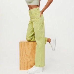 UO BDG Loose Baggy High-Waisted Jean - Lime Bright Green